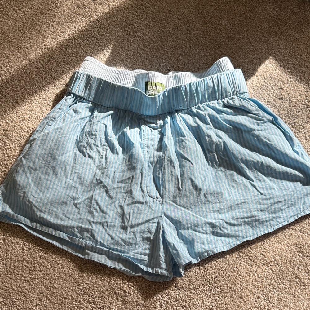 Daily Drills Layer Light Blue Striped Boxer Shorts